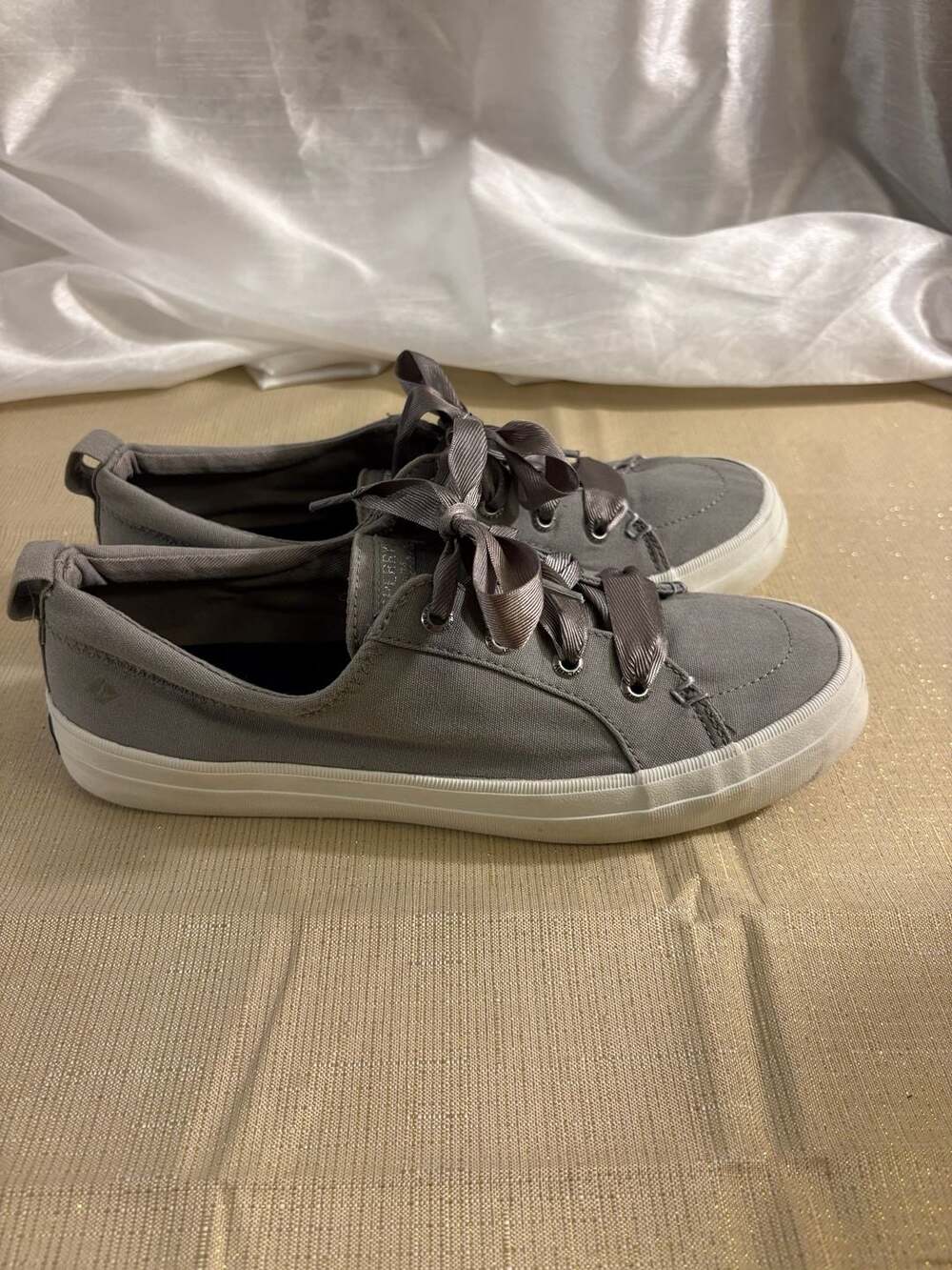 Sperry STS82374 Women's Gray Canvas Sneakers Size 9 - Picture 7 of 9